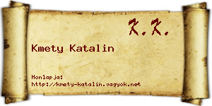 Kmety Katalin névjegykártya
